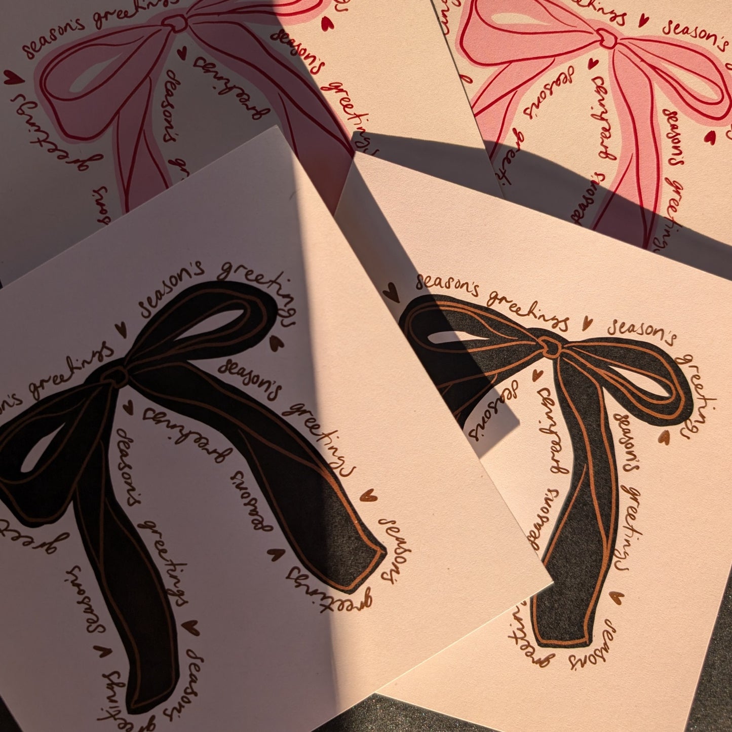 BLACK BOW CHRISTMAS CARD