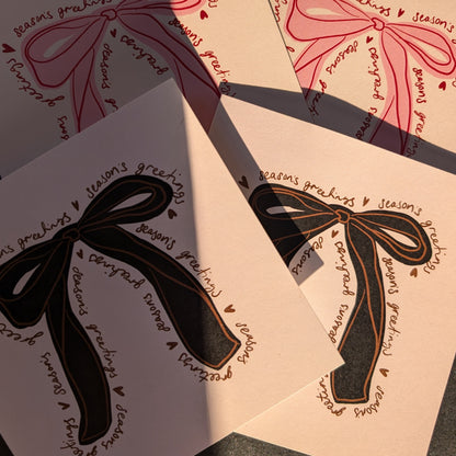 BLACK BOW CHRISTMAS CARD