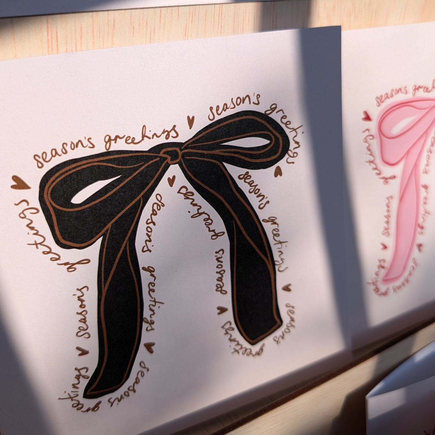 BLACK BOW CHRISTMAS CARD