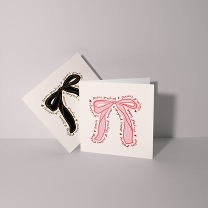 BLACK BOW CHRISTMAS CARD
