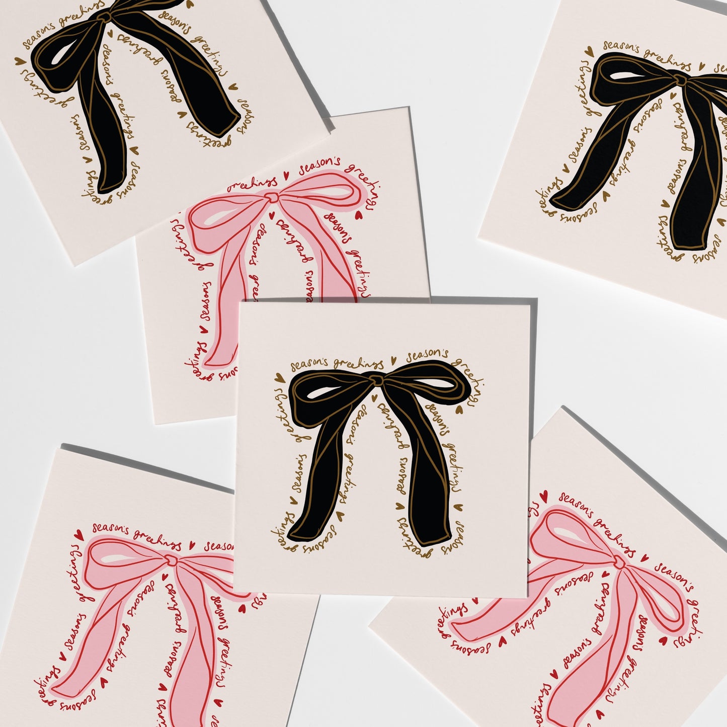 BLACK BOW CHRISTMAS CARD